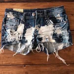 Bleached jean shorts